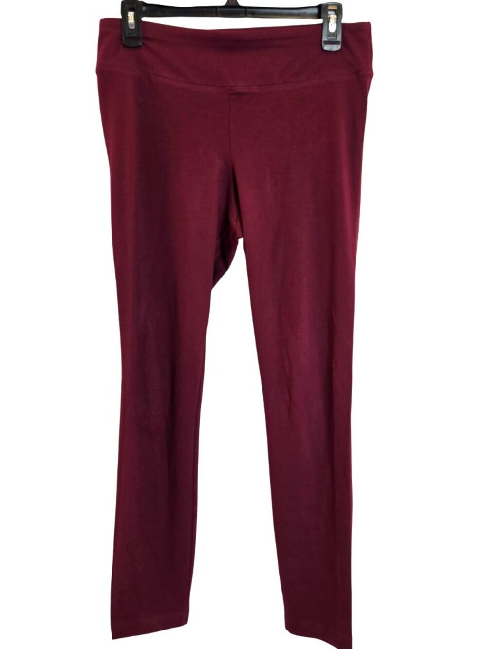 Time and Tru High Rise Leggings Burgundy Stretch Women's Size M Athleisure - Picture 2 of 6